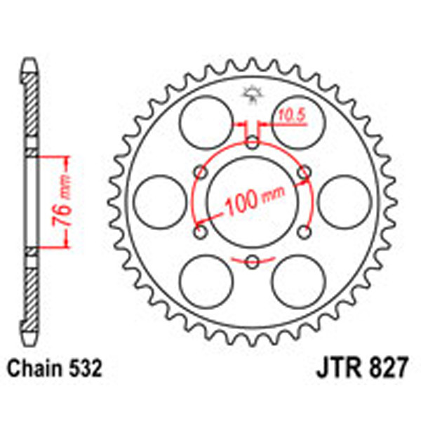 JT JT Rear Sprockets R/W 827-43T SUZ (806)